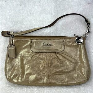 Coach Metallic Gold Wristlet Clutch